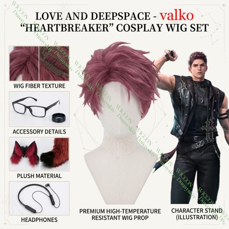 Anime Cosplay Glasses - Love And Deepspace Valko Cosplay Set