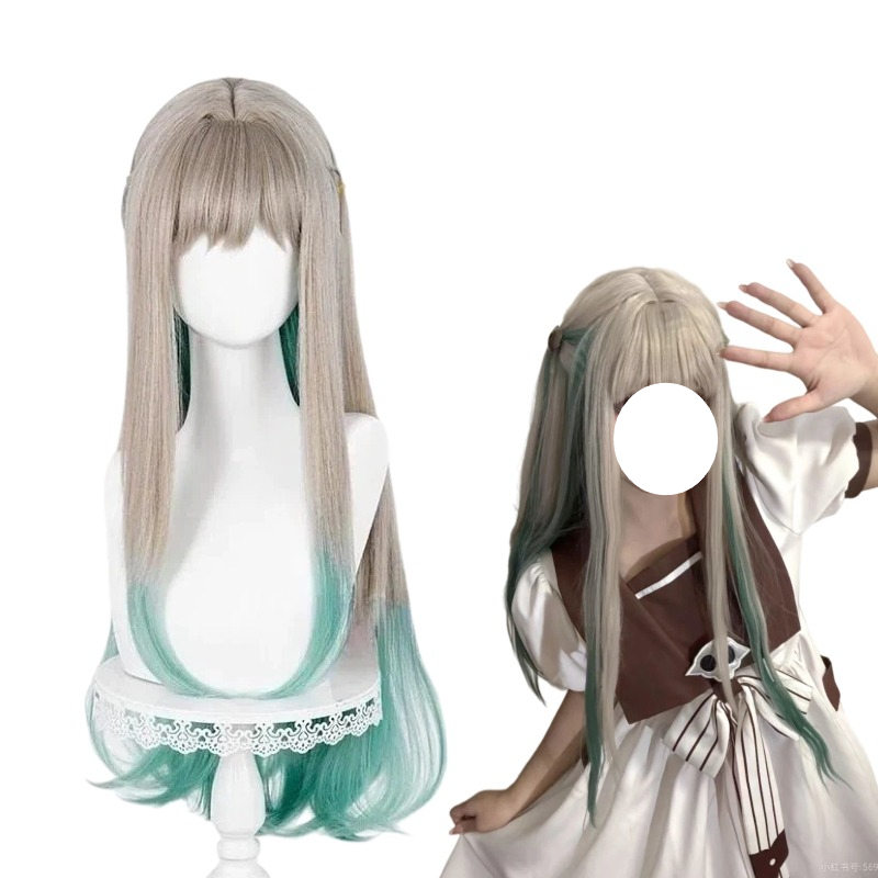 Anime Cosplay Long Hair - Anime Yashiro Cosplay Nene Wig Gray-green