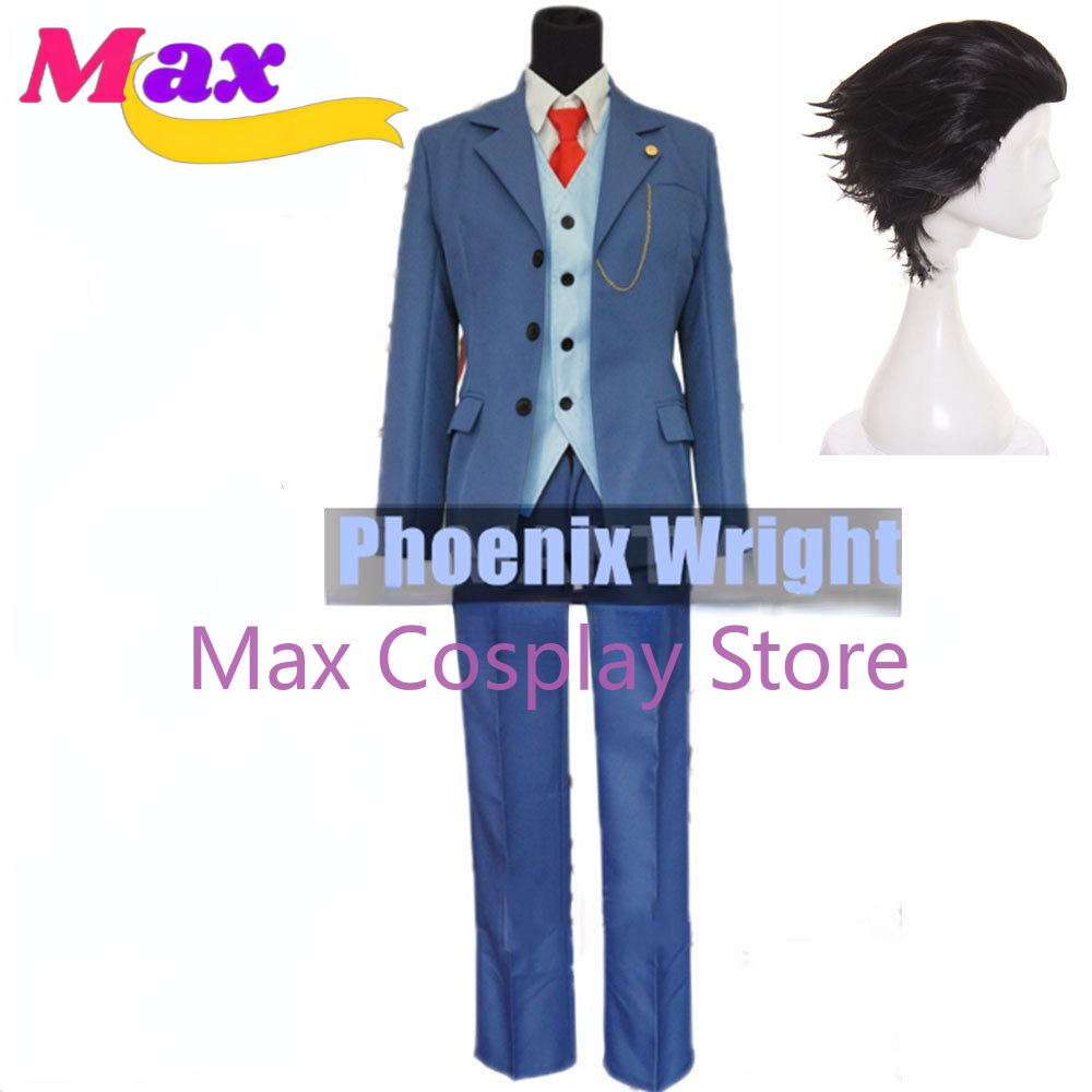 Anime Cosplay Nz - Max Phoenix Wright Cosplay Costumes Blue