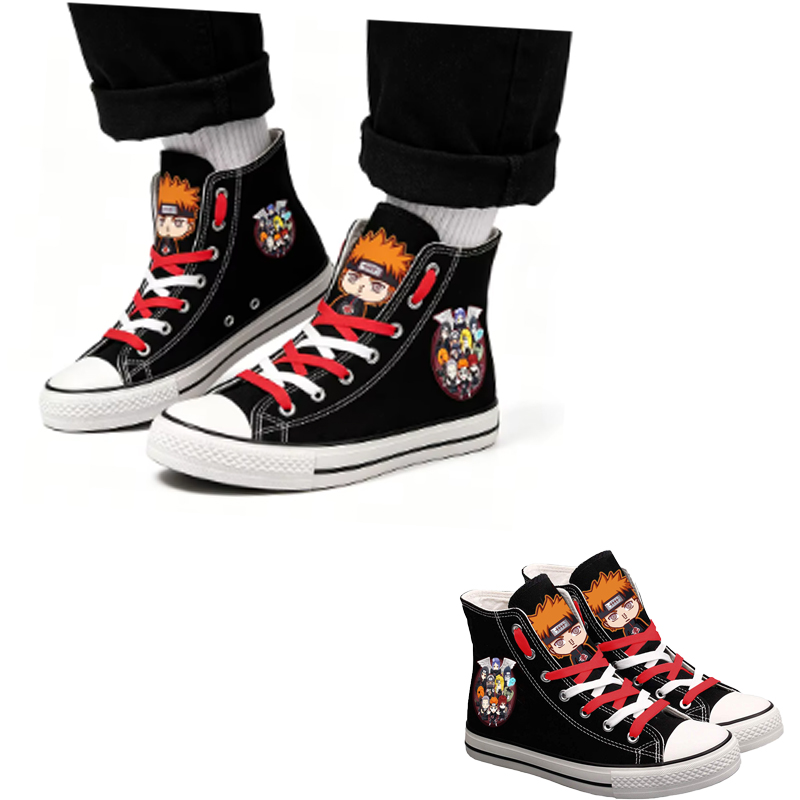 Anime Cosplay Couples Ideas - Naruto Uzumaki High-Top Canvas Shoes Men