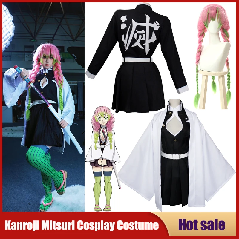 Anime Cosplay Demon Slayer - Anime Kanroji Mitsuri Cosplay Costume Kimetsu