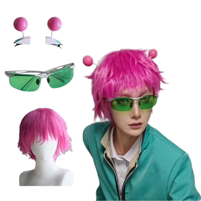 Anime Cosplay Glasses - Anime Saiki Kusuo Cosplay Props Pink