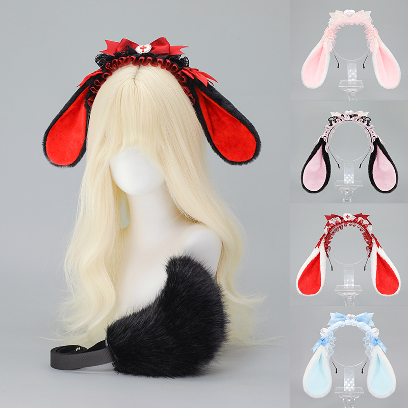 Anime Cosplay Girl Photo - Lolita Rabbit Ear Headband Woman Girl