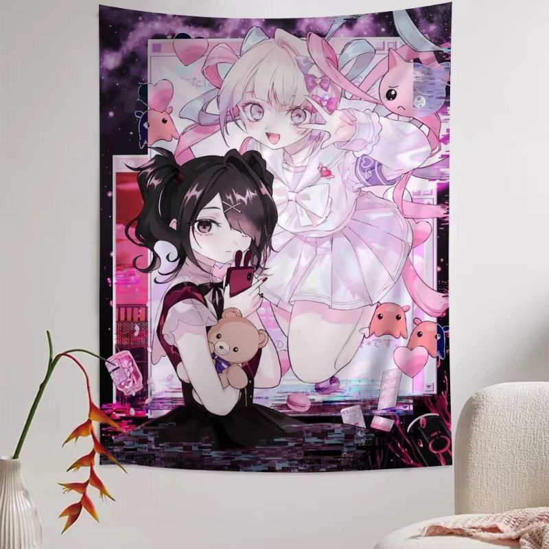 VIKAMA Pink Anime Girl Tapestr - Anime Cosplay Girl Photo review and price