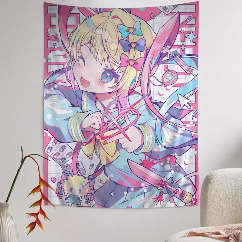 VIKAMA Pink Anime Girl Tapestr - Anime Cosplay Girl Photo review and price