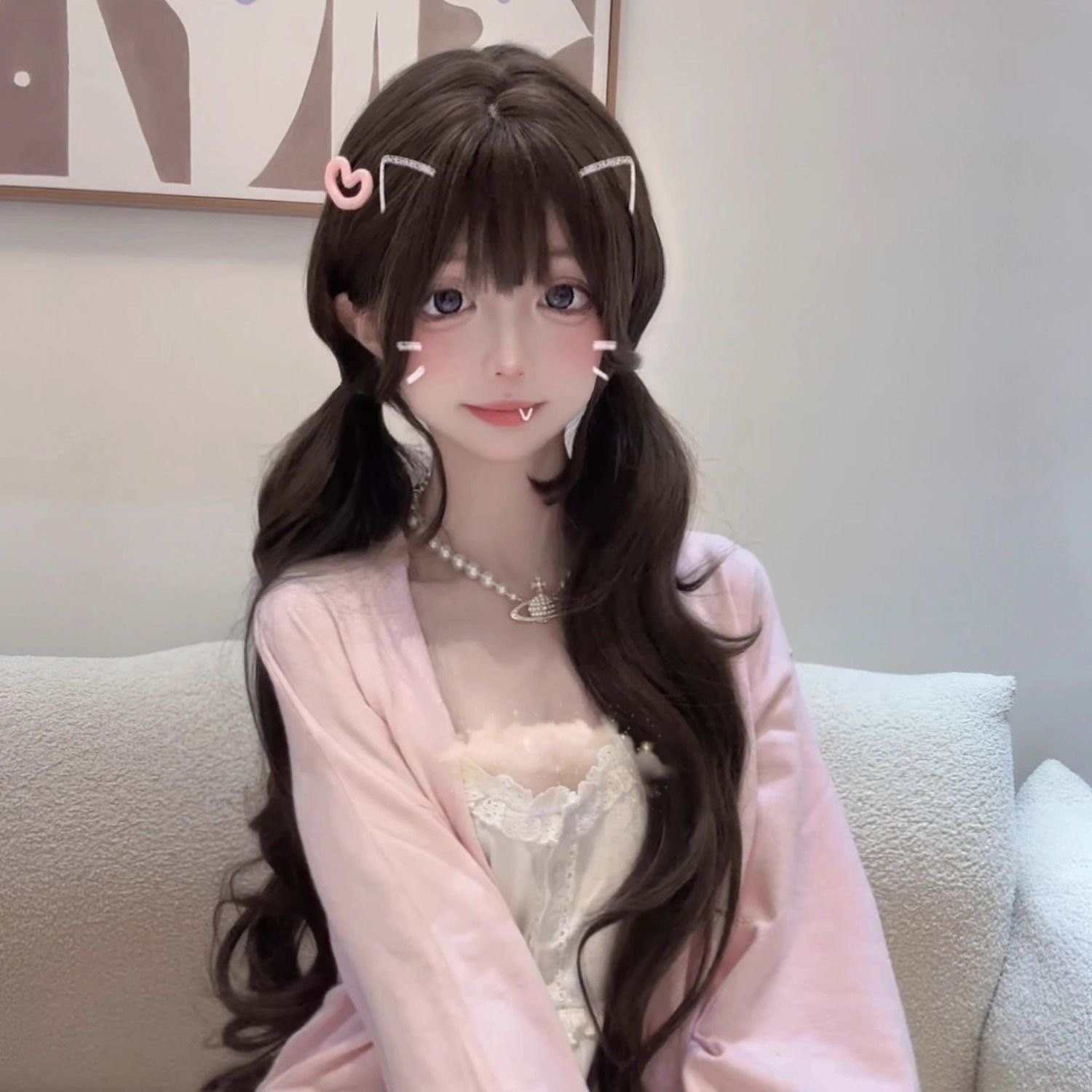 75cm Synthetic Long Wavy Lolit - Anime Cosplay Girl Photo review and price