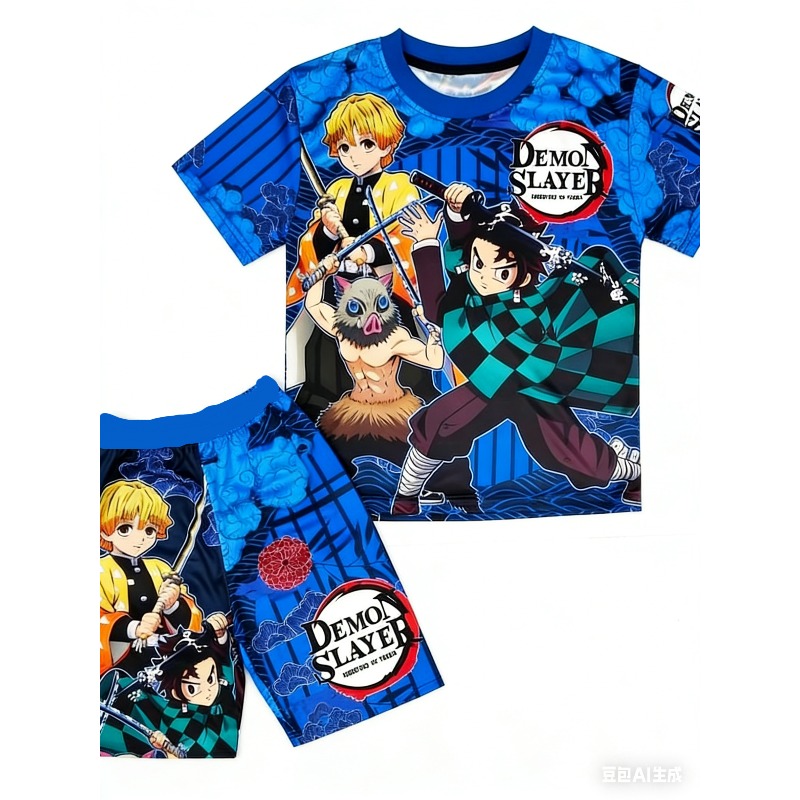 Demon Slayer Kids T-shirt Shor - Anime Cosplay Tanjiro review and price