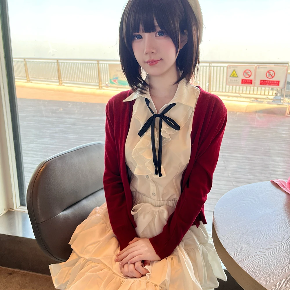 Girl Red Coat Shirt Skirt Set  - Anime Cosplay Girl review and price
