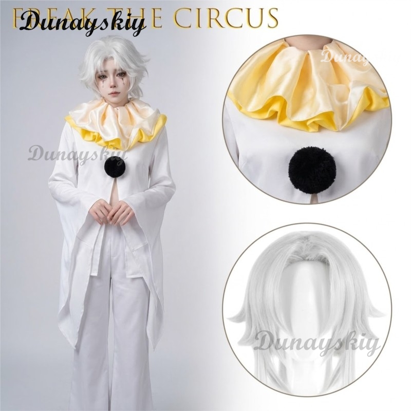 Pierrot Freak Party White Clow - Anime Cosplay Long Hair review and price