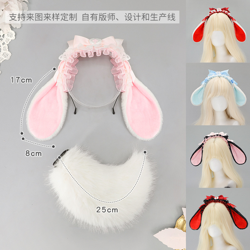 Lolita Rabbit Ear Headband Wom - Anime Cosplay Girl Photo review and price